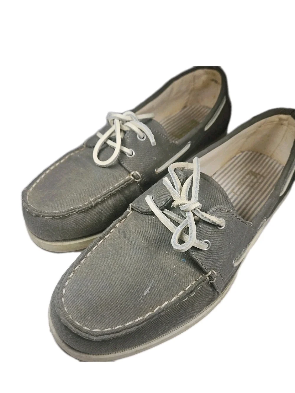 Sonoma Men Boat Shoe Sz:11M Gray Deck Shoe Nautical Prep Indie Y2k Sleaze(6A